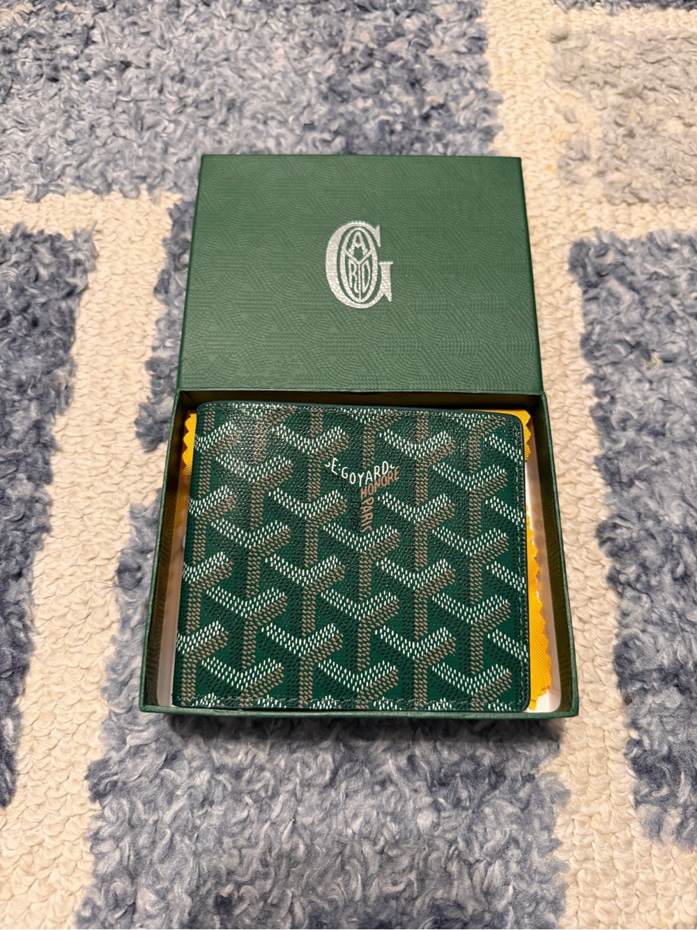 Goyard Green Goyardine Bi-Fold Wallet